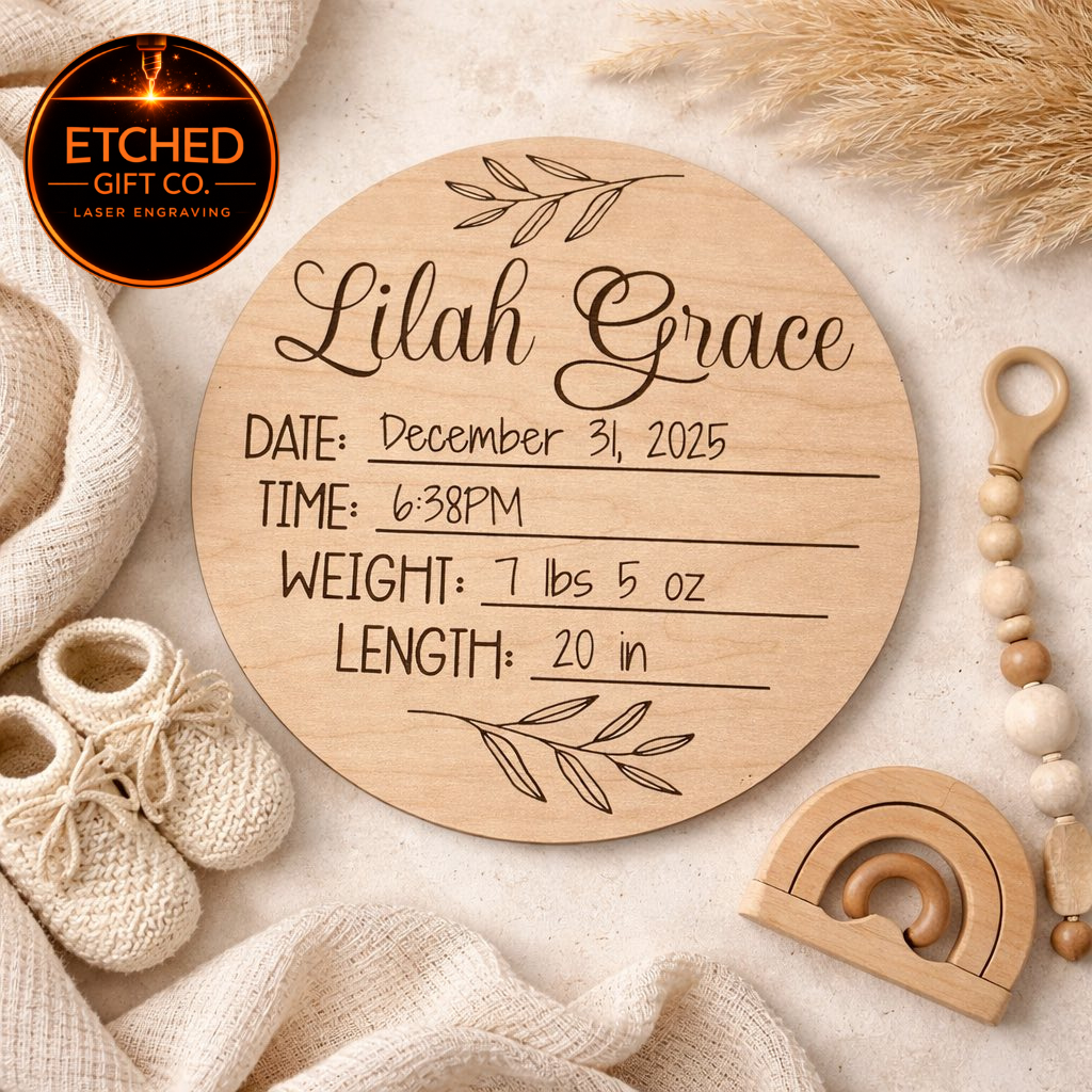 Baby Announcement Sign | Gender Neutral Newborn Birth Stats