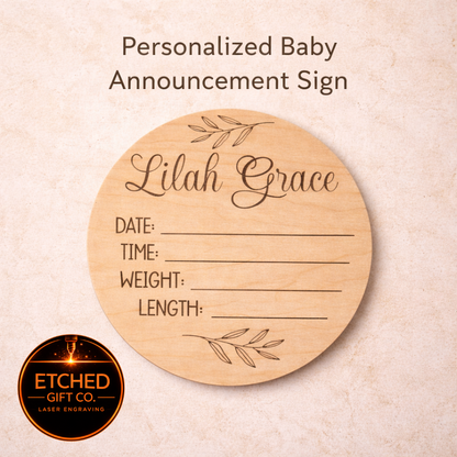 Baby Announcement Sign | Gender Neutral Newborn Birth Stats