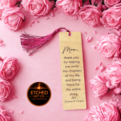 Mother’s Day Bookmark | Engraved Wooden Bookmark Gift