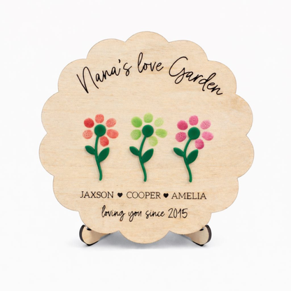 Garden Sign | Kids Handprint Flower Keepsake | Grandparents Flower Keepsake