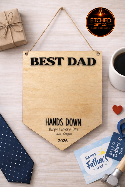 Father’s Day Handprint Sign | “Hands Down Best Dad” Gift