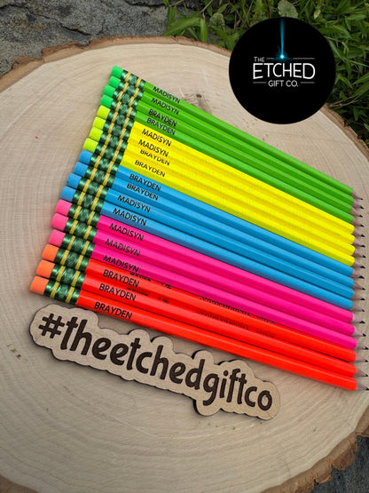 Neon Pencils 18 Count - Personalized