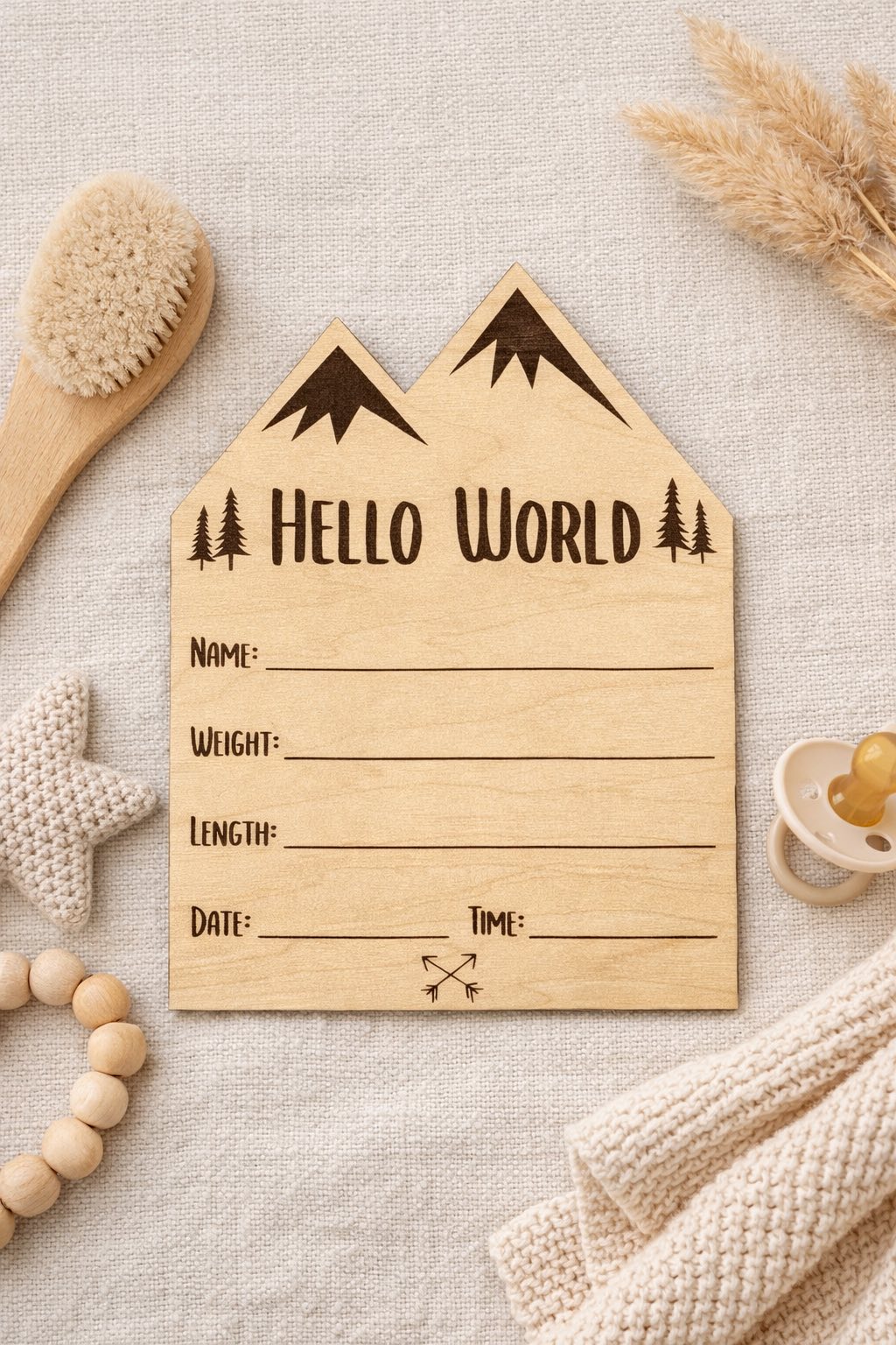 Hello World Birth Stats | Baby Announcement Sign