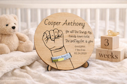 Baby Hand Keepsake Sign
