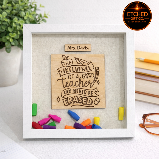 Personalized Teacher Shadow Box Gift | Custom Teacher Appreciation Keepsake | End of Year Teacher Gift