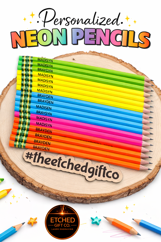 Neon Pencils 18 Count - Personalized