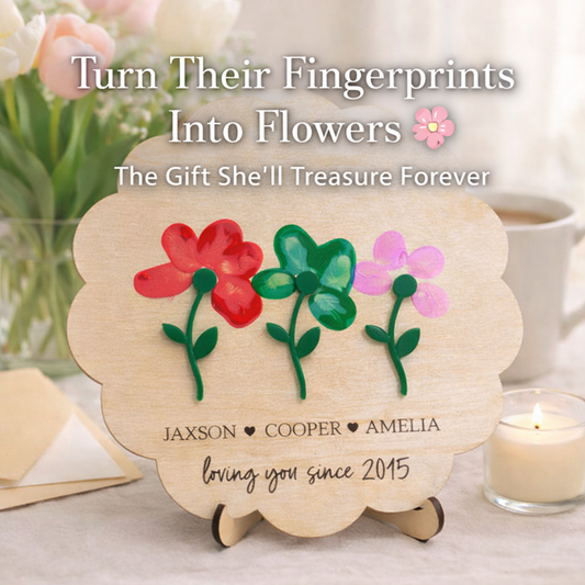 Garden Sign | Kids Handprint Flower Keepsake | Grandparents Flower Keepsake